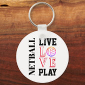 Live-Liebe Slogan Netball Schlüsselanhänger (Vorderseite)