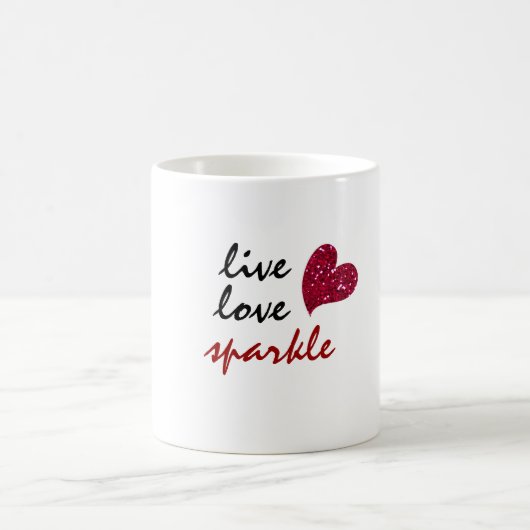 Live-Liebe Sparkle Kaffeetasse (Mittel)