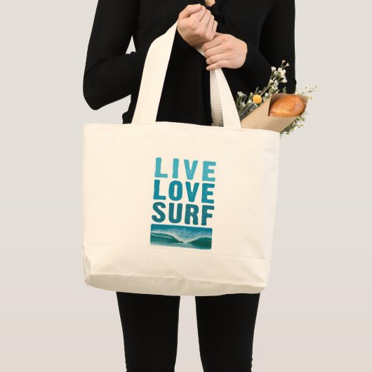 live_Liebe_surf Jumbo Stoffbeutel (Vorderseite (Produkt))