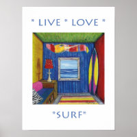 Live Liebe Surf Poster