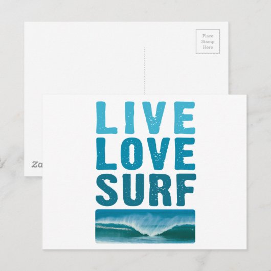 live_Liebe_surf Postkarte (Vorne/Hinten)