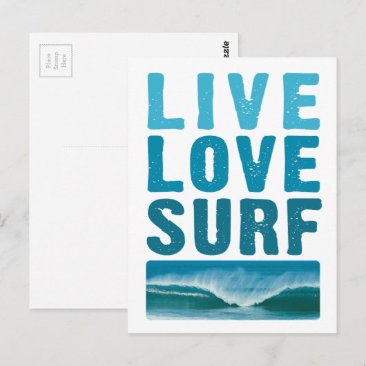 live_Liebe_surf Postkarte (Vorne/Hinten)