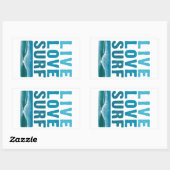 live_Liebe_surf Rechteckiger Aufkleber (Blatt)