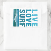 live_Liebe_surf Rechteckiger Aufkleber (Tasche)