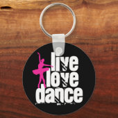 Live, Liebe, Tanz Ballerina Schlüsselanhänger (Vorderseite)