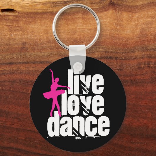 Live, Liebe, Tanz Ballerina Schlüsselanhänger (Vorderseite)