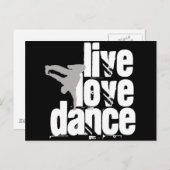 Live, Liebe, Tanz Postkarte (Vorne/Hinten)