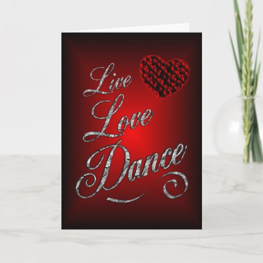 Live, Liebe, Tanzkarte Karte (Vorderseite)