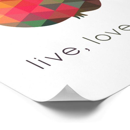 Live-Liebe Teach Geometric Apfelunterricht Poster (Ecke)