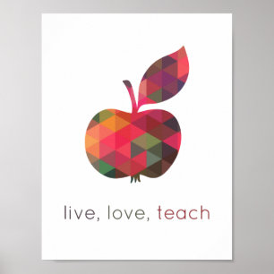 Live-Liebe Teach Geometric Apfelunterricht Poster