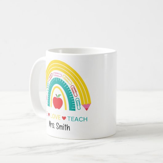 "Live, Liebe, Teach" Kaffee Tasse - Teacher Gesche (Vorderseite Links)