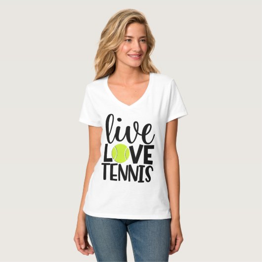 Live Liebe Tennis Women's TShirt (Vorderseite Vollansicht)