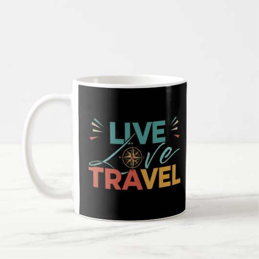 Live Liebe Travel T-Shirt Kaffeetasse (Links)