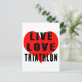 Live Liebe Triathlon Postkarte (Stehend Vorderseite)