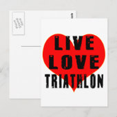 Live Liebe Triathlon Postkarte (Vorne/Hinten)