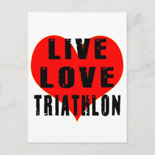 Live Liebe Triathlon Postkarte