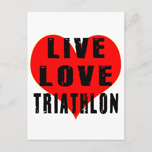Live Liebe Triathlon Postkarte (Vorderseite)