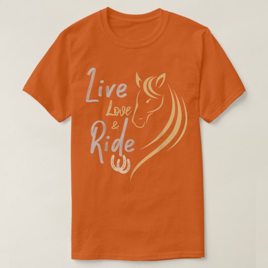 Live Liebe und Reiten Reiten Land Bauer Bar T-Shirt (Design vorne)