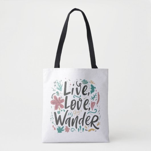 Live, Liebe, Wander - Schulterschluss Tasche (Vorderseite)