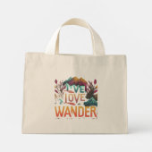 Live, Liebe, Wander - Tiny Tote Bag Mini Stoffbeutel (Rückseite)