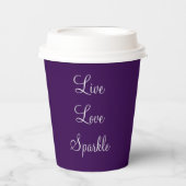 Live, Liebe, Zitat-Papiertasse Pappbecher (Vorderseite)