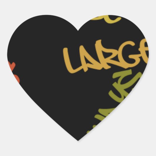 Live Life Große Word Art Herz-Aufkleber (Vorderseite)