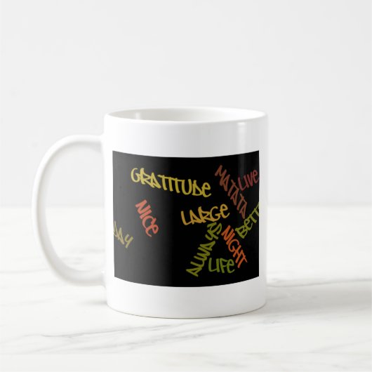 Live Life Große Word Art Kaffeetasse (Links)