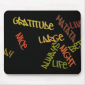 Live Life Große Word Art Mousepad (Vorne)