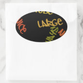 Live Life Große Word Art Ovaler Aufkleber (Tasche)
