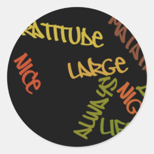 Live Life Große Word Art Runder Aufkleber