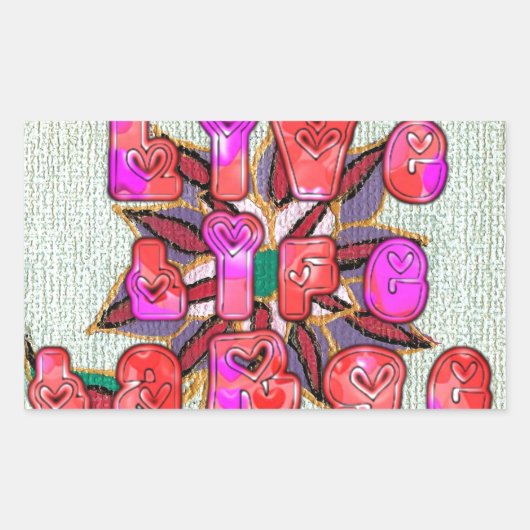"Live Life Large" Art Print Rechteckiger Aufkleber (Vorderseite)