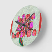"Live Life Large" Art Print Runde Wanduhr (Winkel)