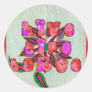 "Live Life Large" Art Print Runder Aufkleber