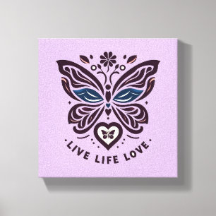 Live Life Liebe Schmetterling Leinwand Kunst, Dich