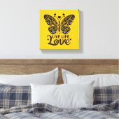 Live Life Liebe Schmetterling Leinwand Kunst, Dich (Insitu (Schlafzimmer))