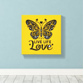 Live Life Liebe Schmetterling Leinwand Kunst, Dich (Insitu (Holzboden))