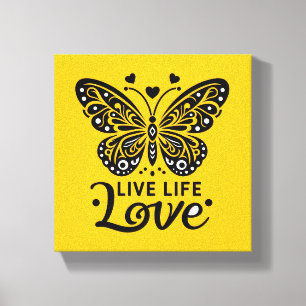 Live Life Liebe Schmetterling Leinwand Kunst, Dich
