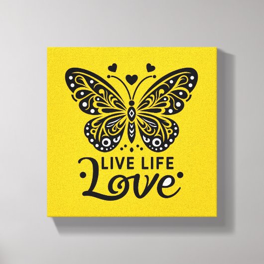 Live Life Liebe Schmetterling Leinwand Kunst, Dich (Vorderseite)