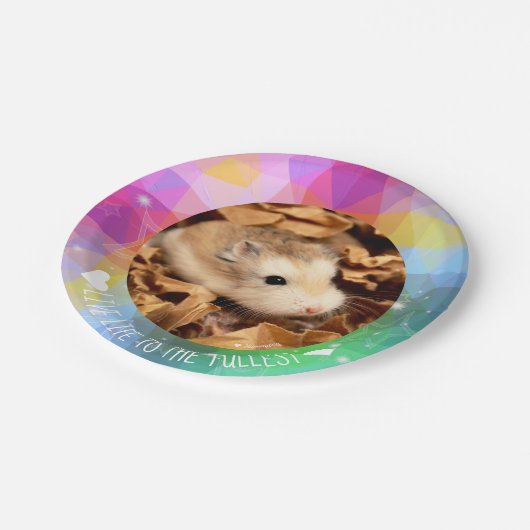 Live Life to Fullest - Hammyville Hamsters Pappteller (Schrägansicht)