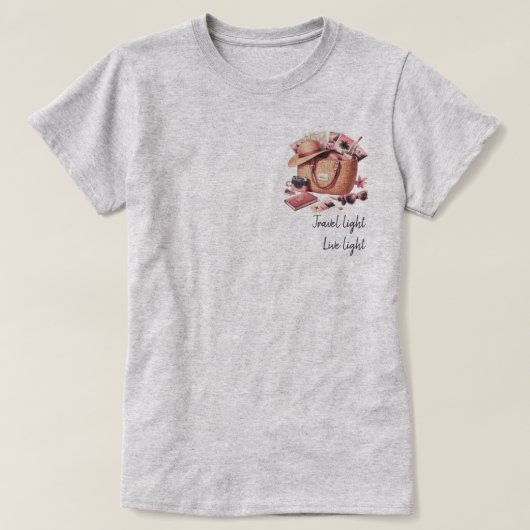 Live Light, Travel Light T-Shirt (Design vorne)