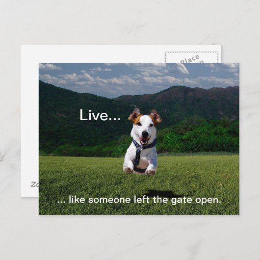 "Live like Someone Verlassen the Gate Open" Postka Postkarte (Vorne/Hinten)