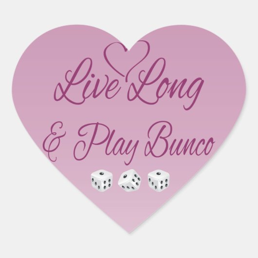 Live Long and Play Bunco Herz-Aufkleber (Vorderseite)