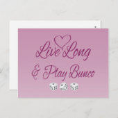 Live Long and Play Bunco Postkarte (Vorne/Hinten)