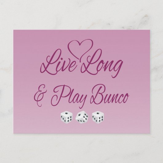 Live Long and Play Bunco Postkarte (Vorderseite)