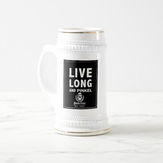 Live Long Stein Bierglas (Vorderseite Links)