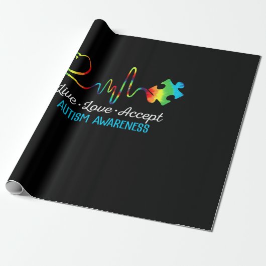 Live Love Accept Autism Awareness Geschenkpapier (Ungerollt)