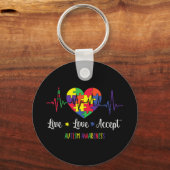 Live Love Accept Autism Awareness Mom,Show love to Schlüsselanhänger (Vorderseite)