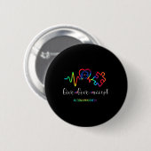Live Love Accept Autismus-Bewusstsein 1  Button (Vorne & Hinten)