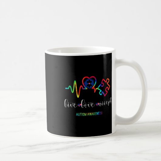 Live Love Accept Autismus-Bewusstsein 1 Kaffeetasse (Rechts)