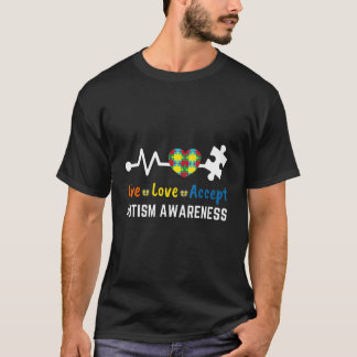 Live Love Accept Autismus-Bewusstsein Für Sonderpä T-Shirt